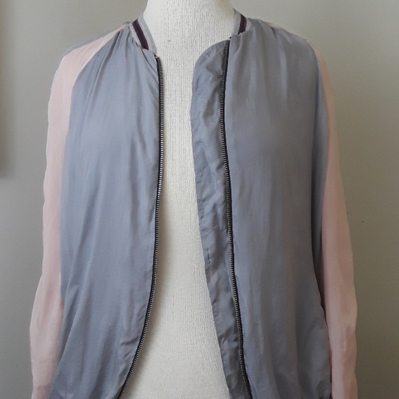 Zara Woman blush pink and gray bomber jacket xs - Picture 2 of 8